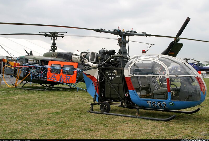 German military helicopter on display