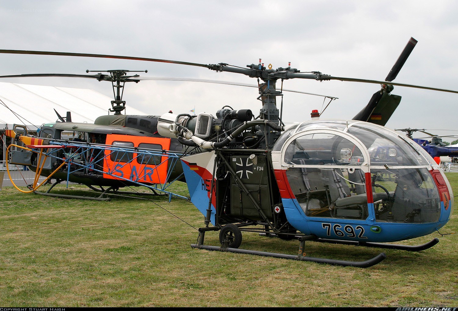German military helicopter on display