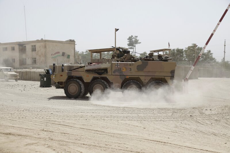German military vehicle in action
