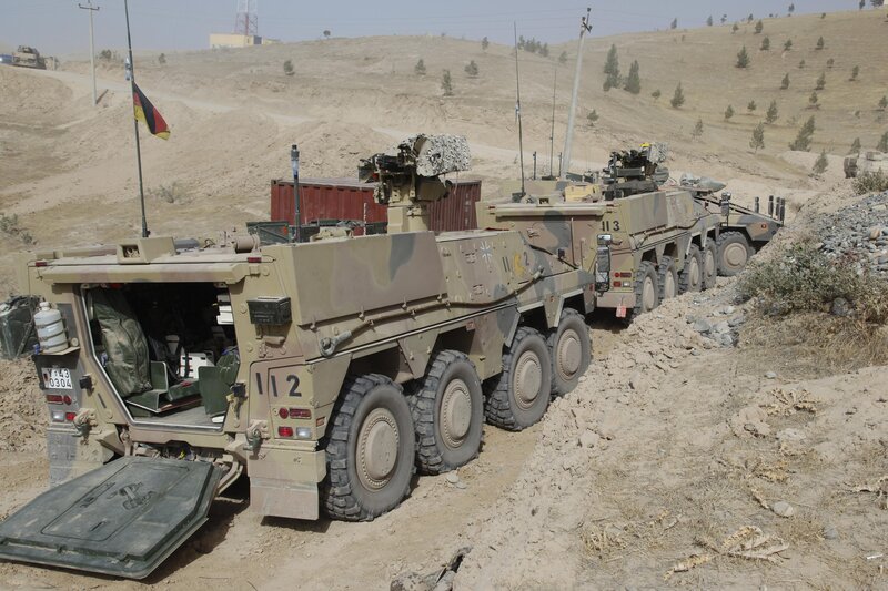 German military vehicles in desert