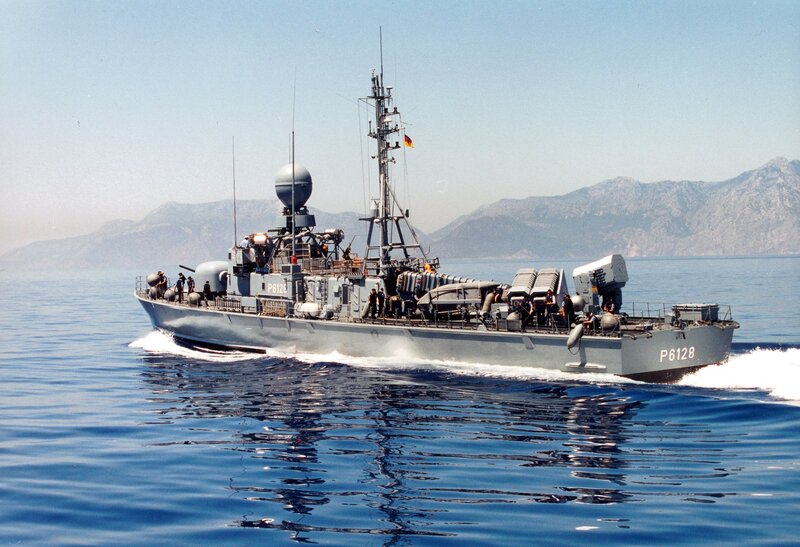 German naval patrol boat at sea