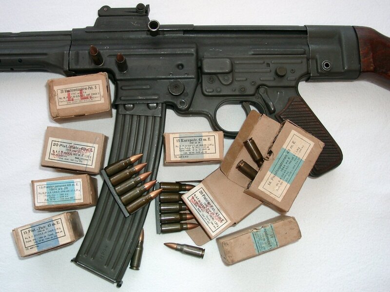 German rifle with ammunition