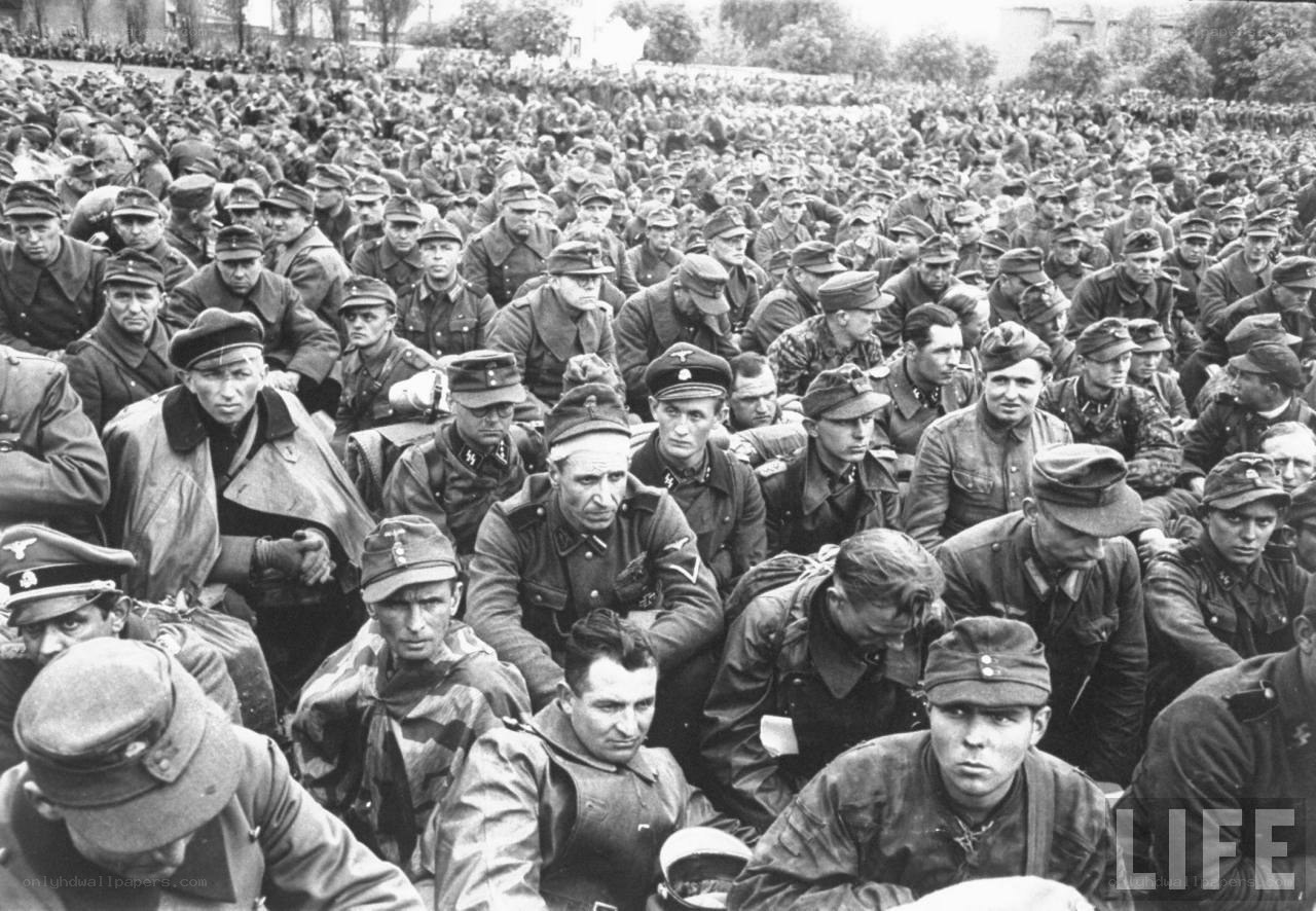 German soldiers in a large gathering