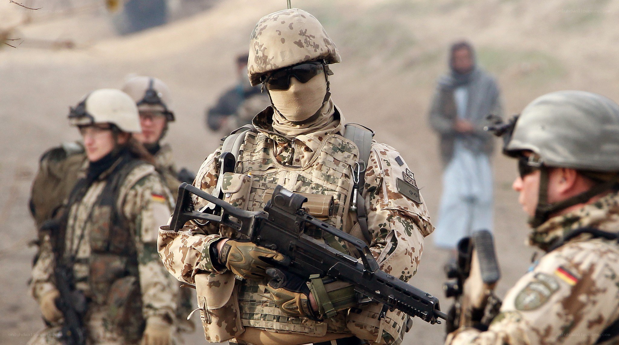 German soldiers in combat gear