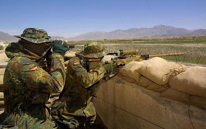 German Soldiers in Combat — Green, Tense