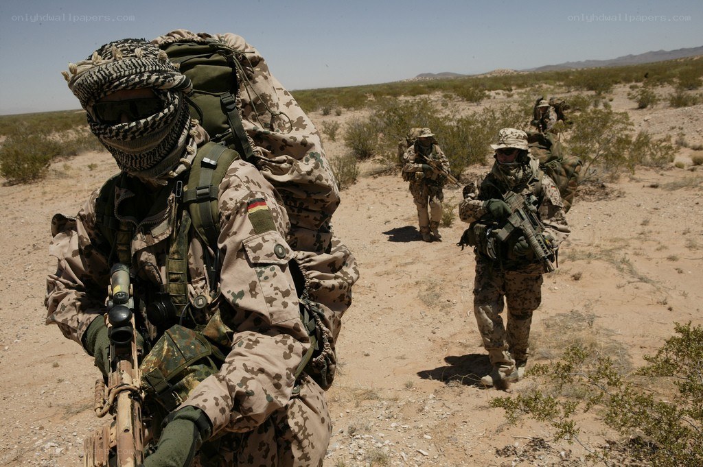 German soldiers in desert training