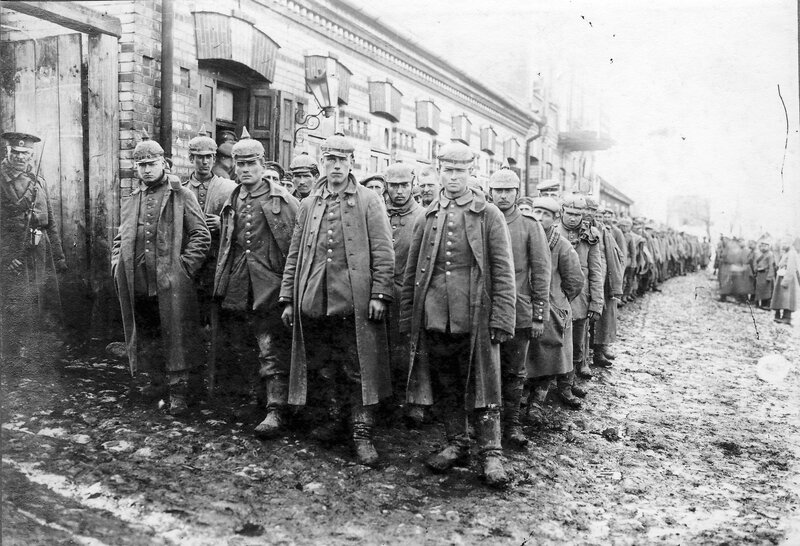 German soldiers in line