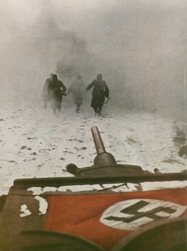 German soldiers in snowy terrain