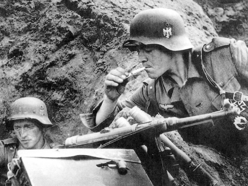 German soldiers in trench