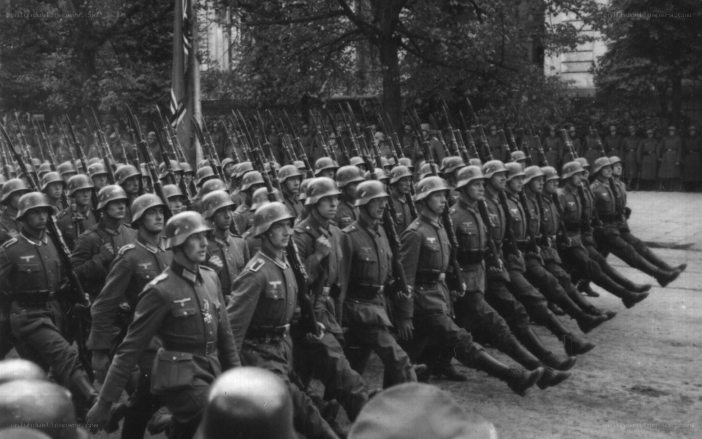 German soldiers marching in formation