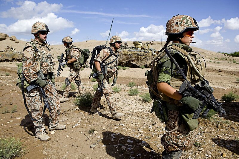 German soldiers on patrol in desert