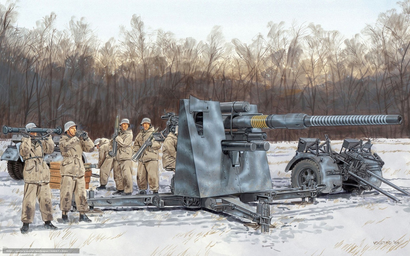 German soldiers with anti-tank gun