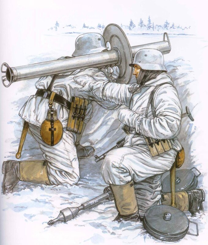 German soldiers with anti-tank weapon