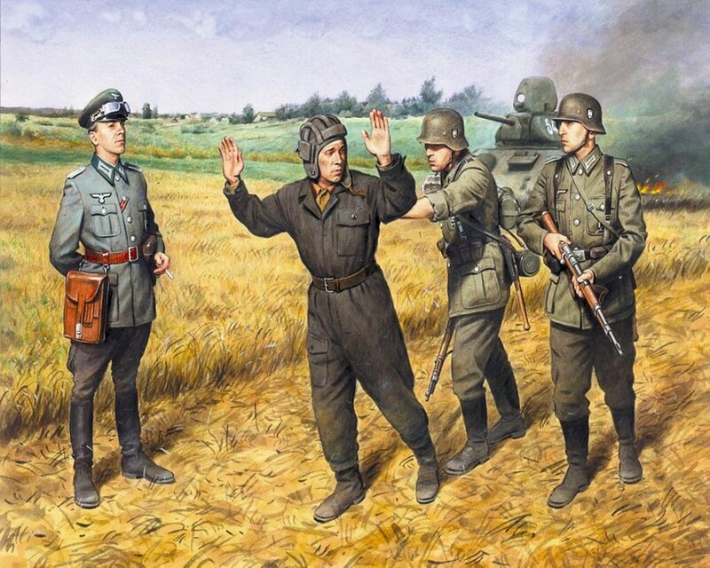 German Soldiers with Prisoner