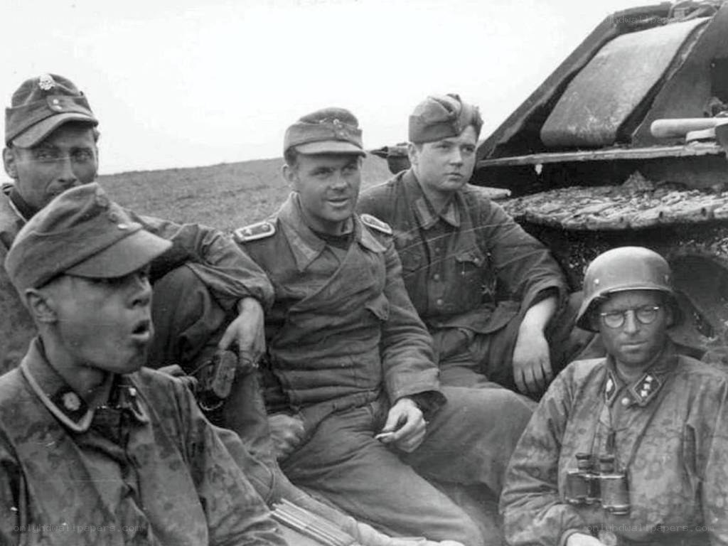 German soldiers with tank