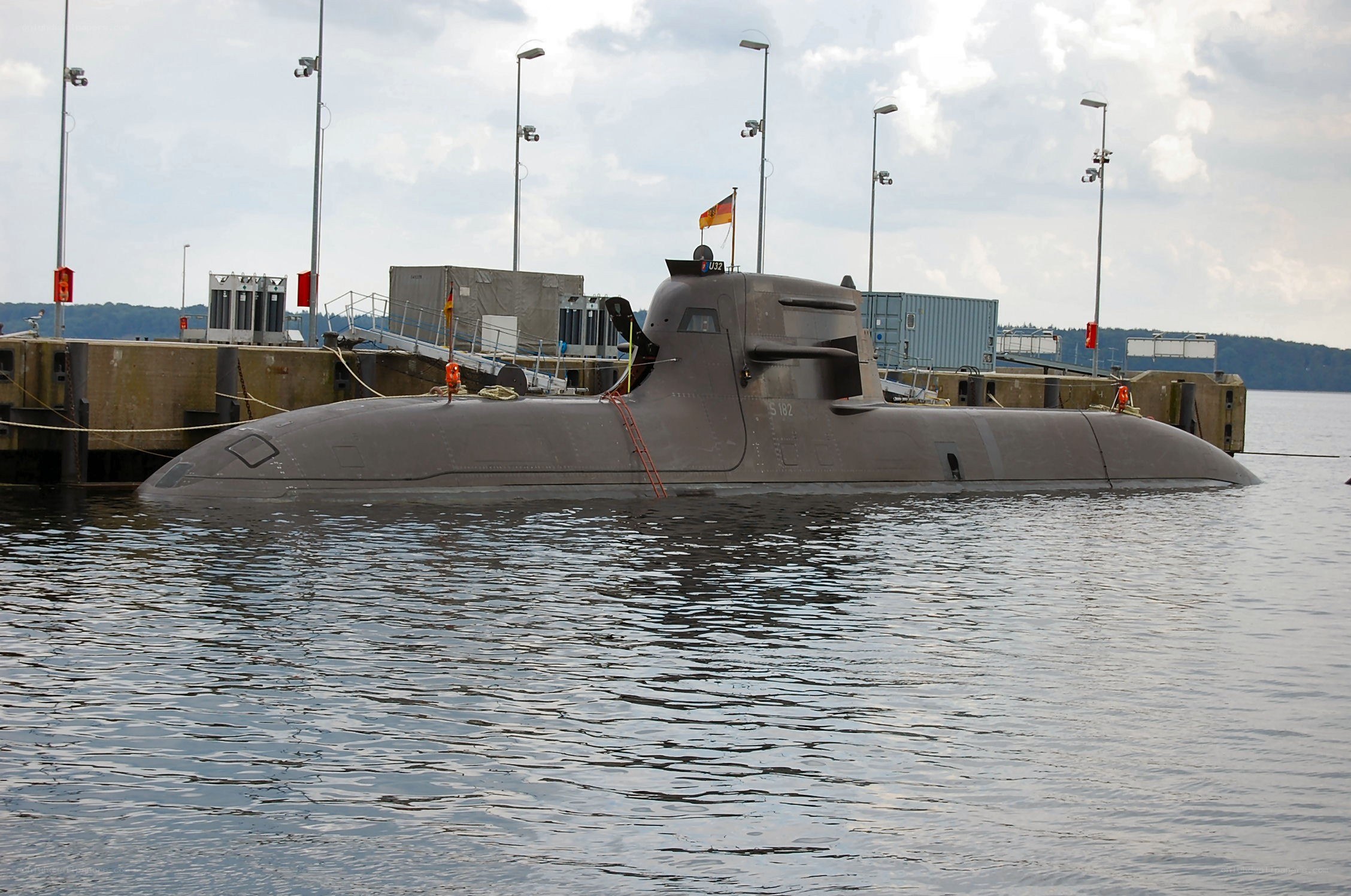 German submarine at dock