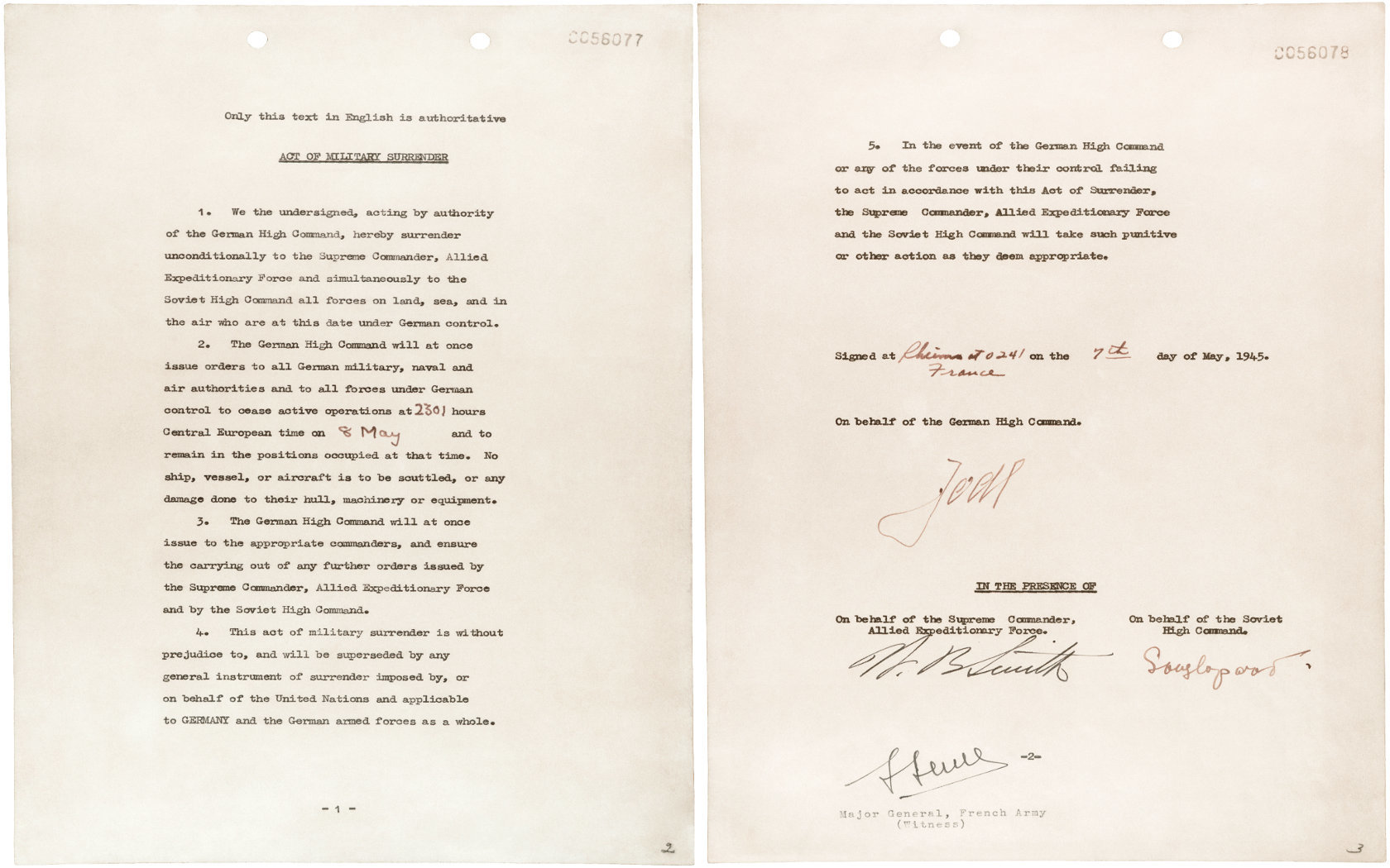 German surrender document