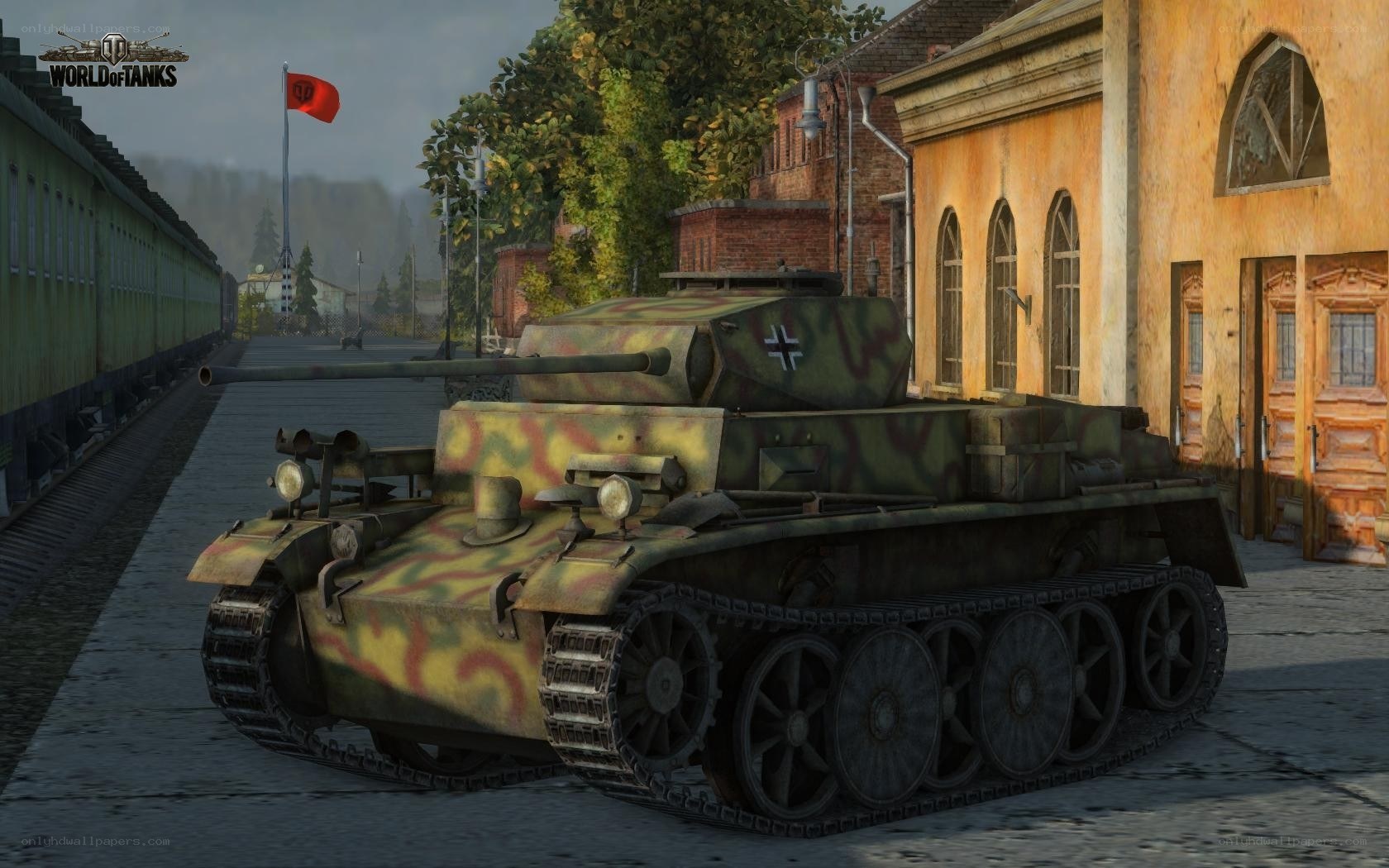German tank at train station