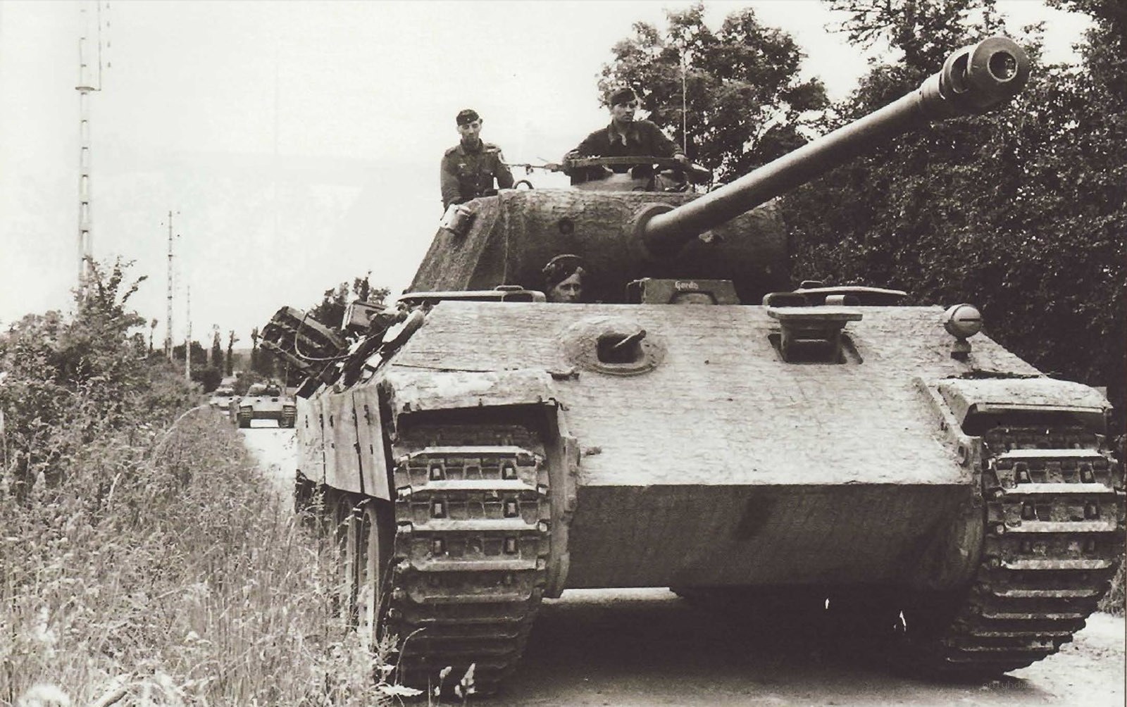 German tank convoy on road