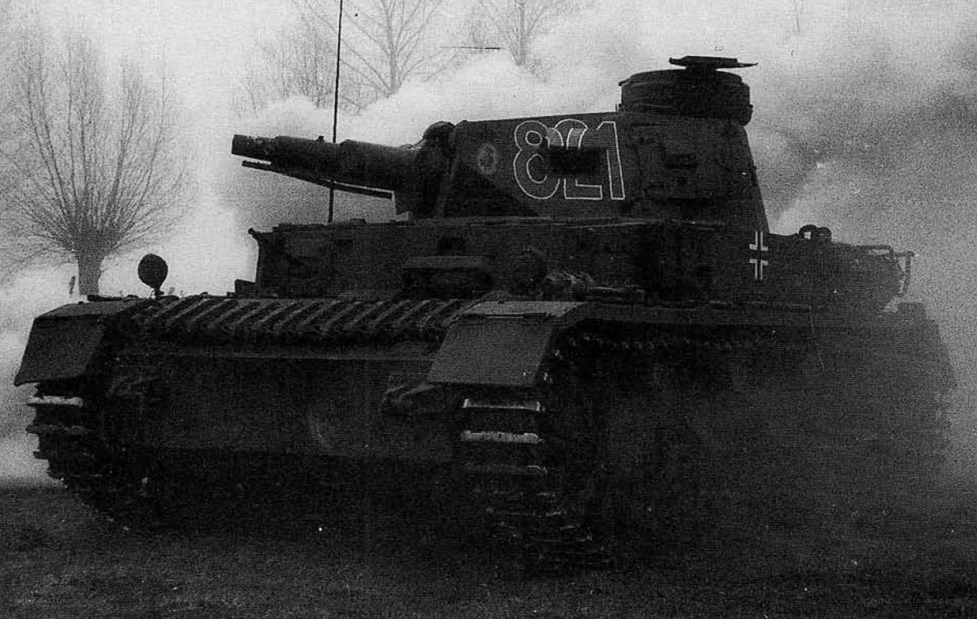 German tank in combat
