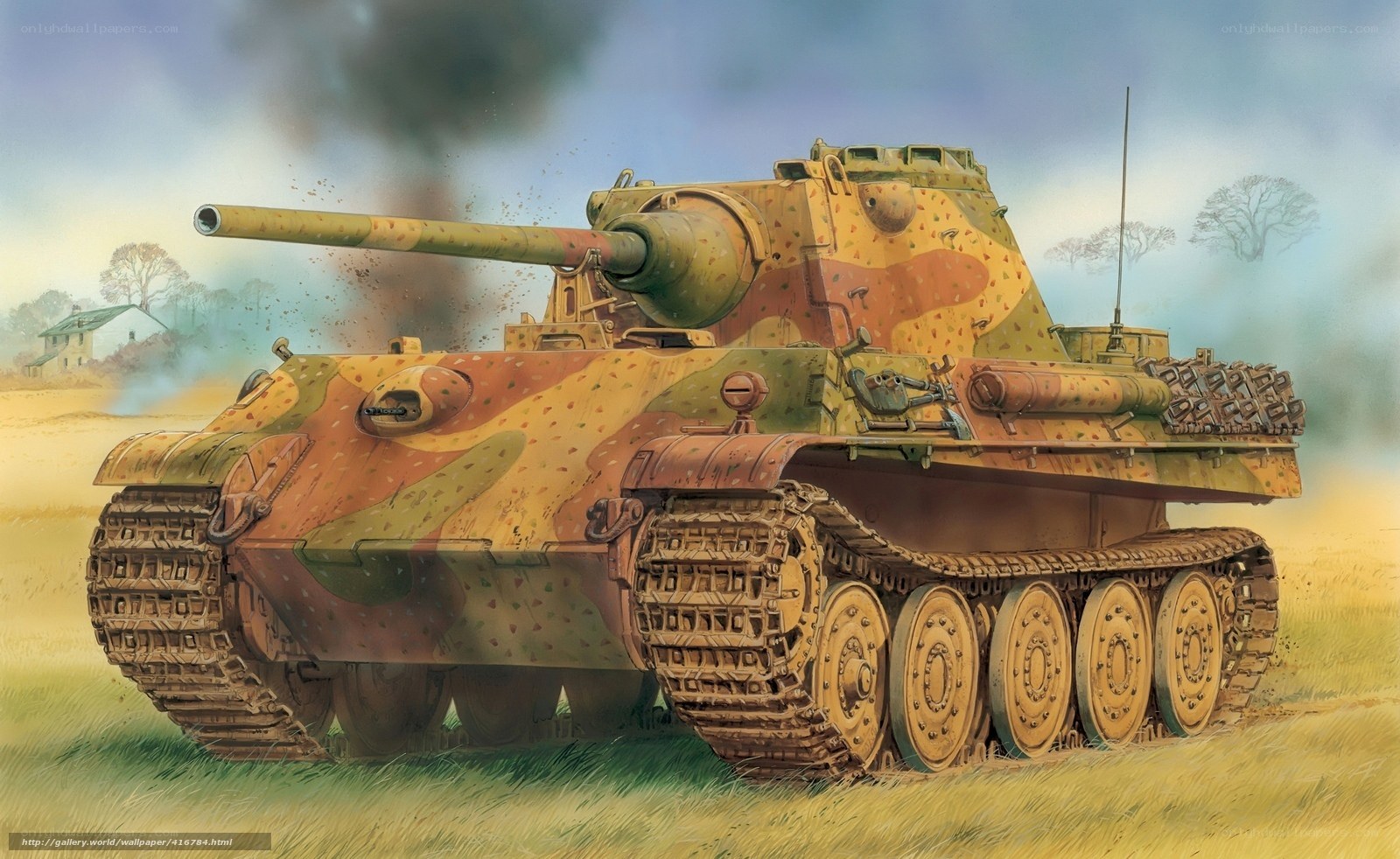 German tank in combat