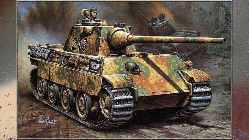 German Tank in Combat — Green