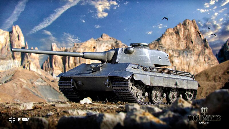 German Tank in Desert — Gray
