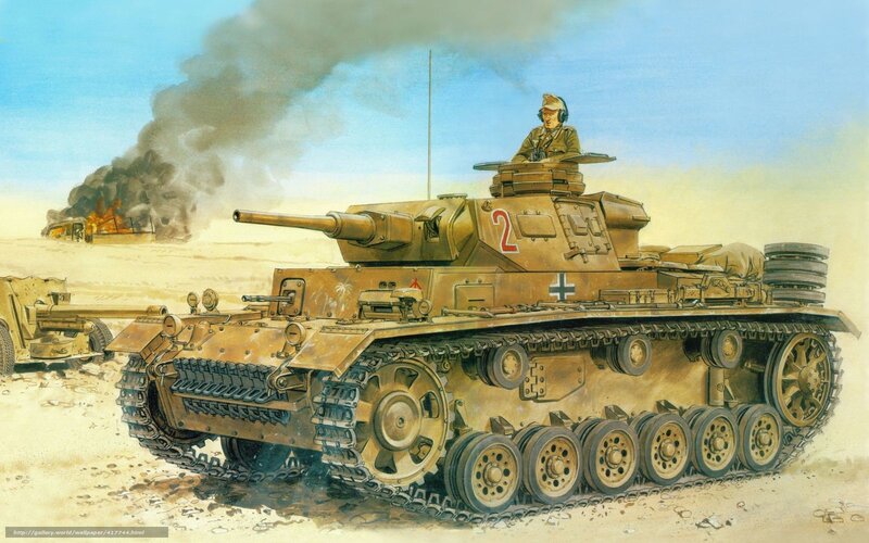 German Tank in Desert — Tan