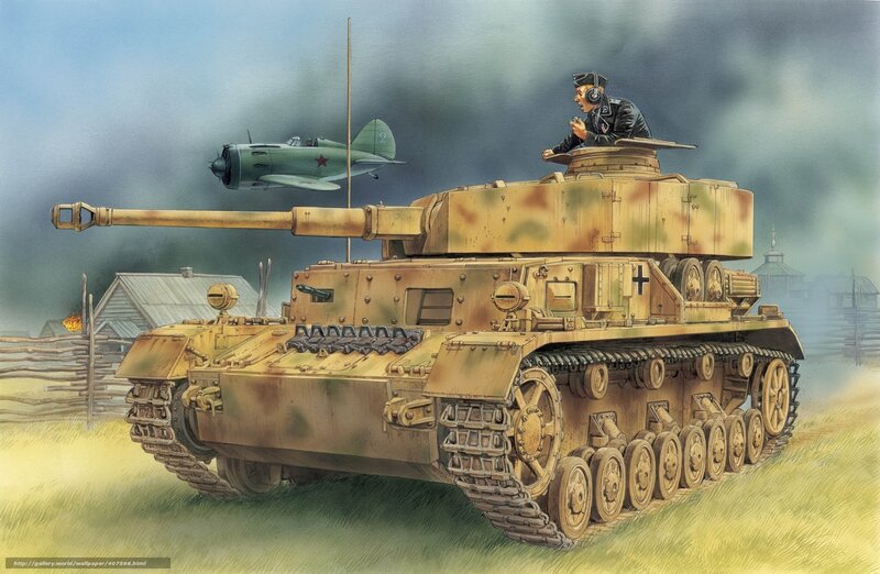 German Tank in Field — Green, Dramatic, Afternoon