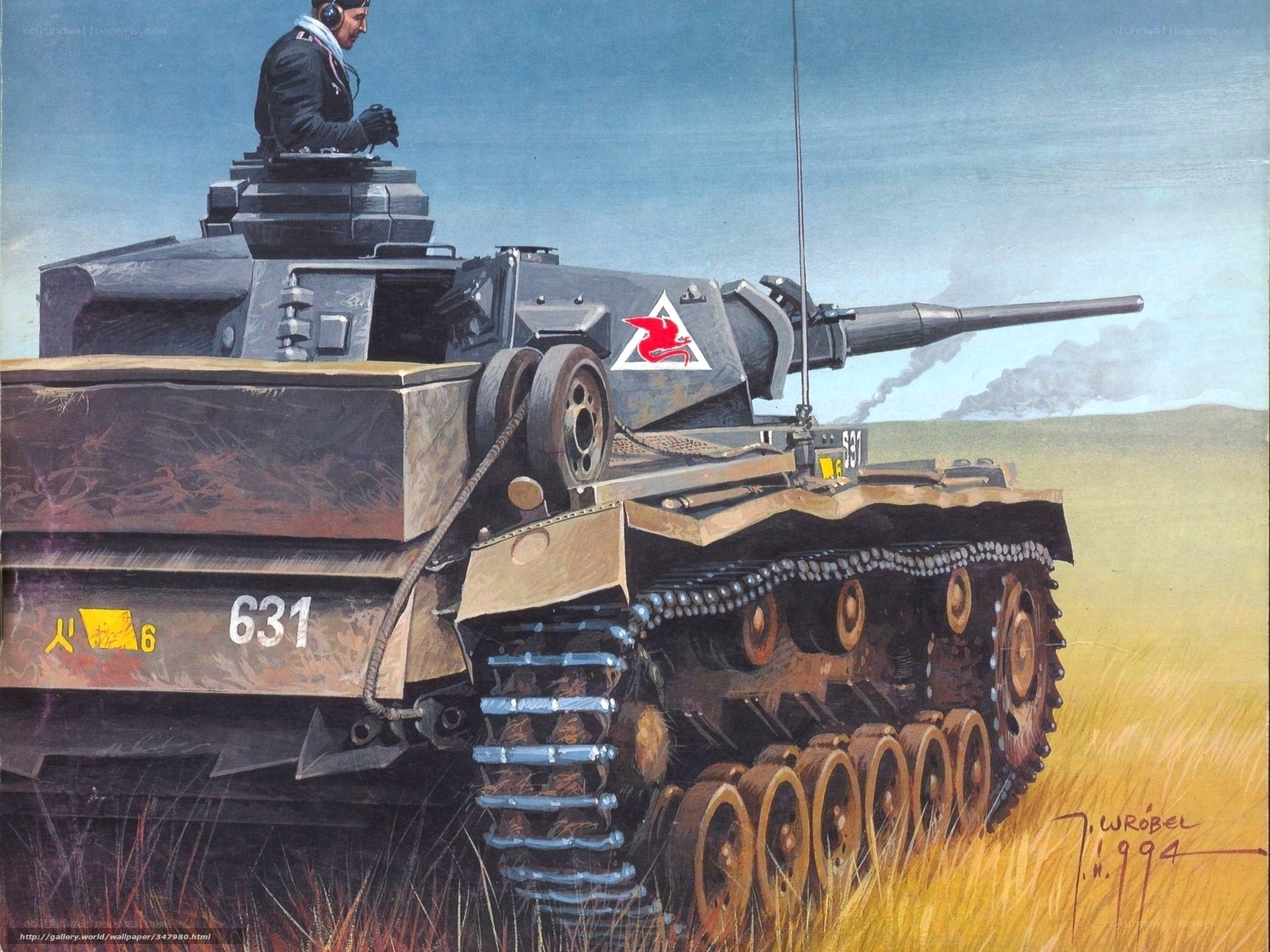 German tank in field