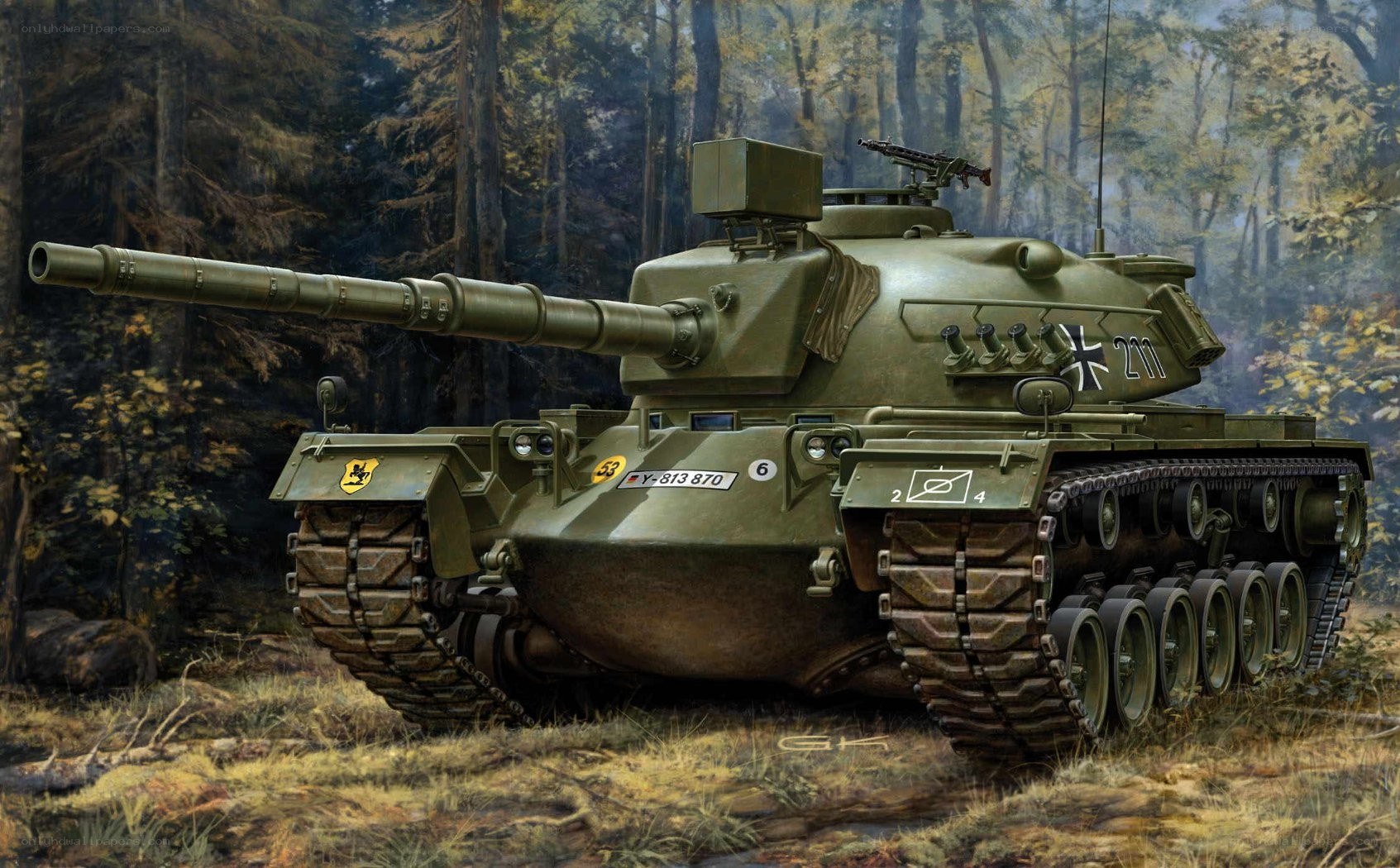 German tank in forest