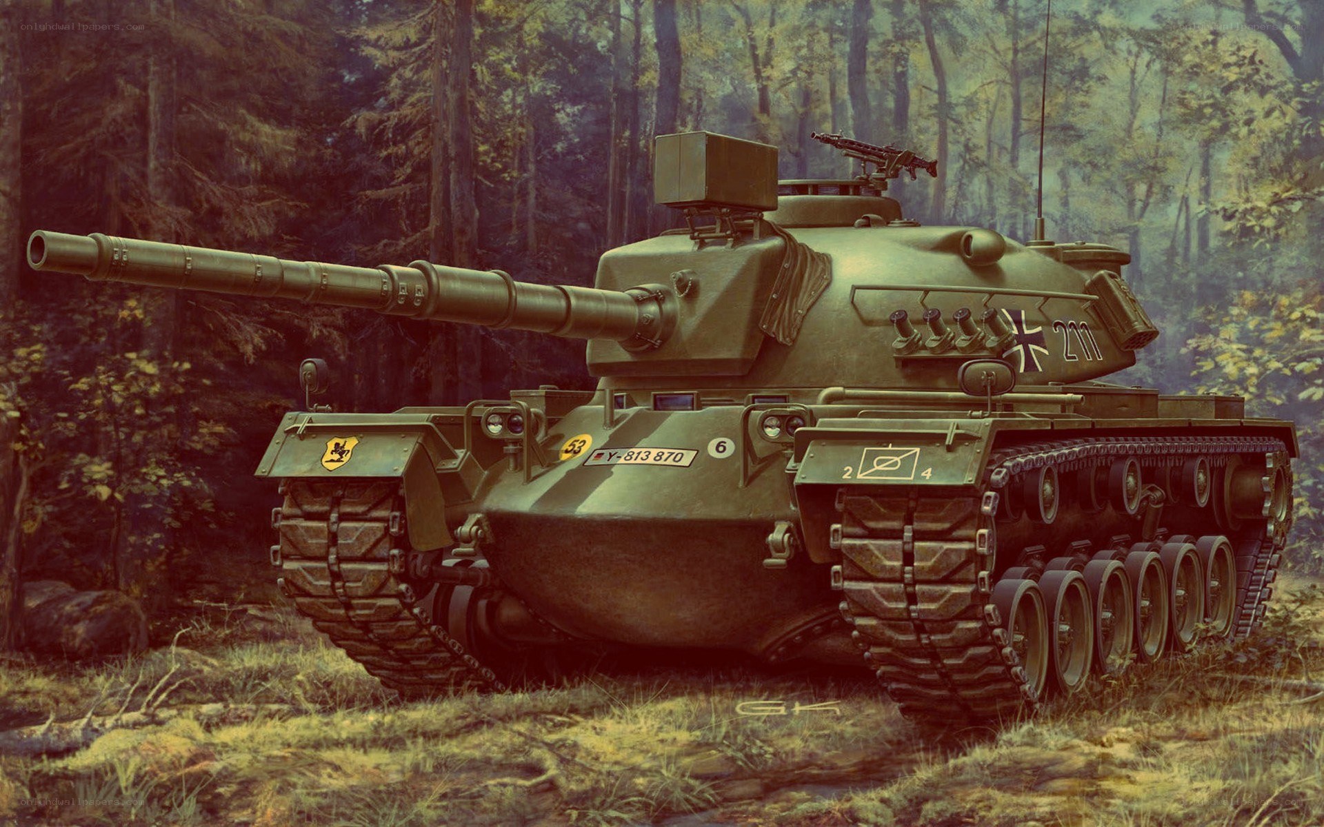 German tank in forest