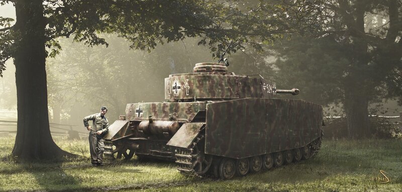 German tank in forest