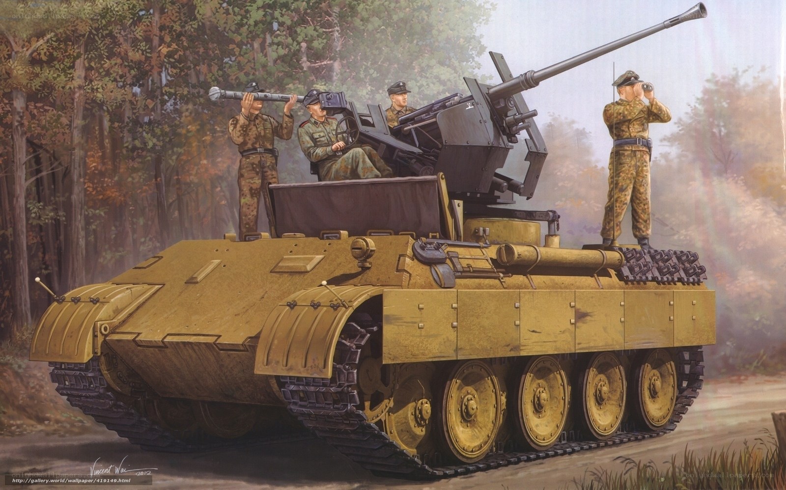 German tank in forest