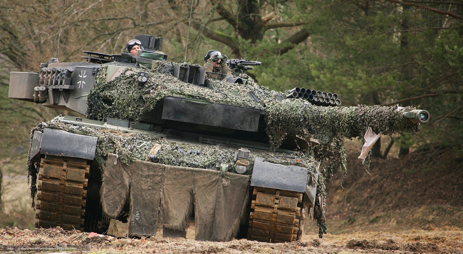 German tank in forest camouflage