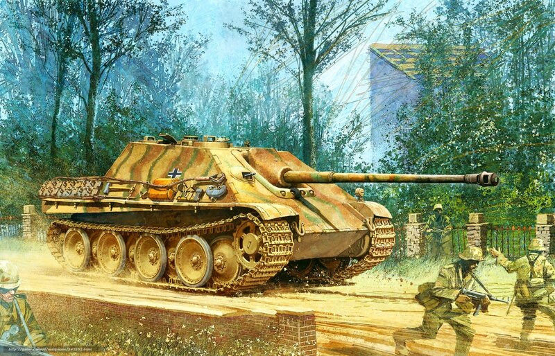 German tank in forest combat