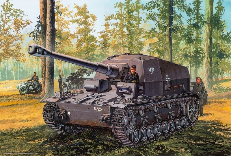German Tank in Forest — Green, Calm