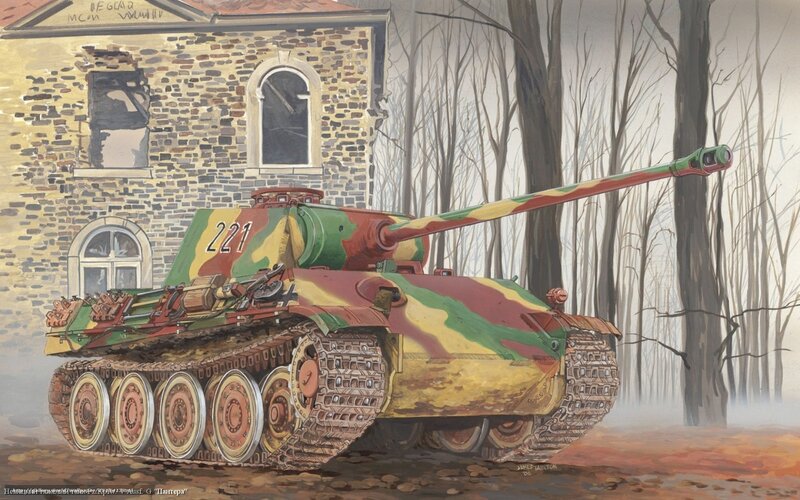 German Tank in Forest — Green, Dramatic, Winter