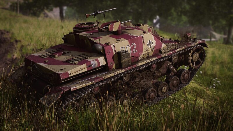 German Tank in Grass — Green