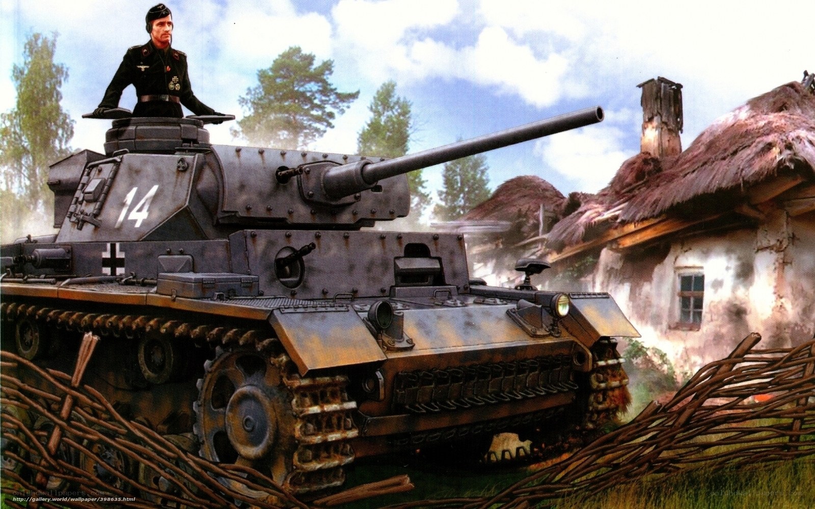 German tank in rural setting