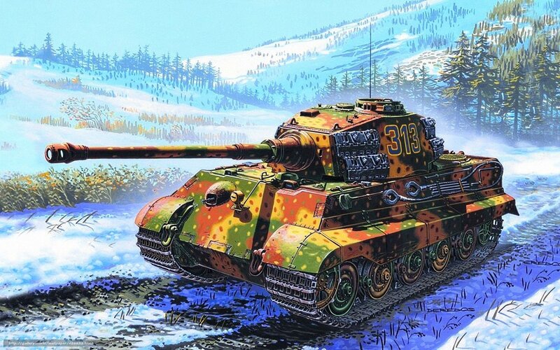 German Tank in Snow — Green