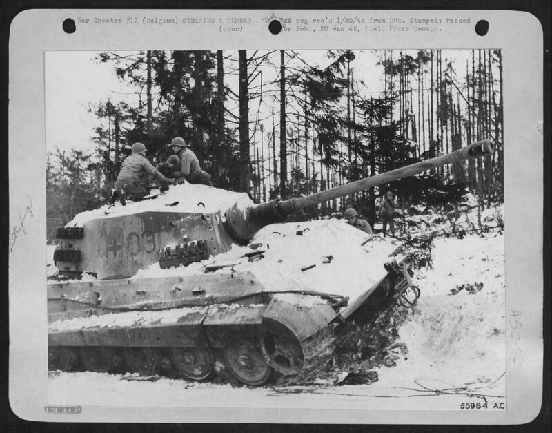 German tank in snowy forest