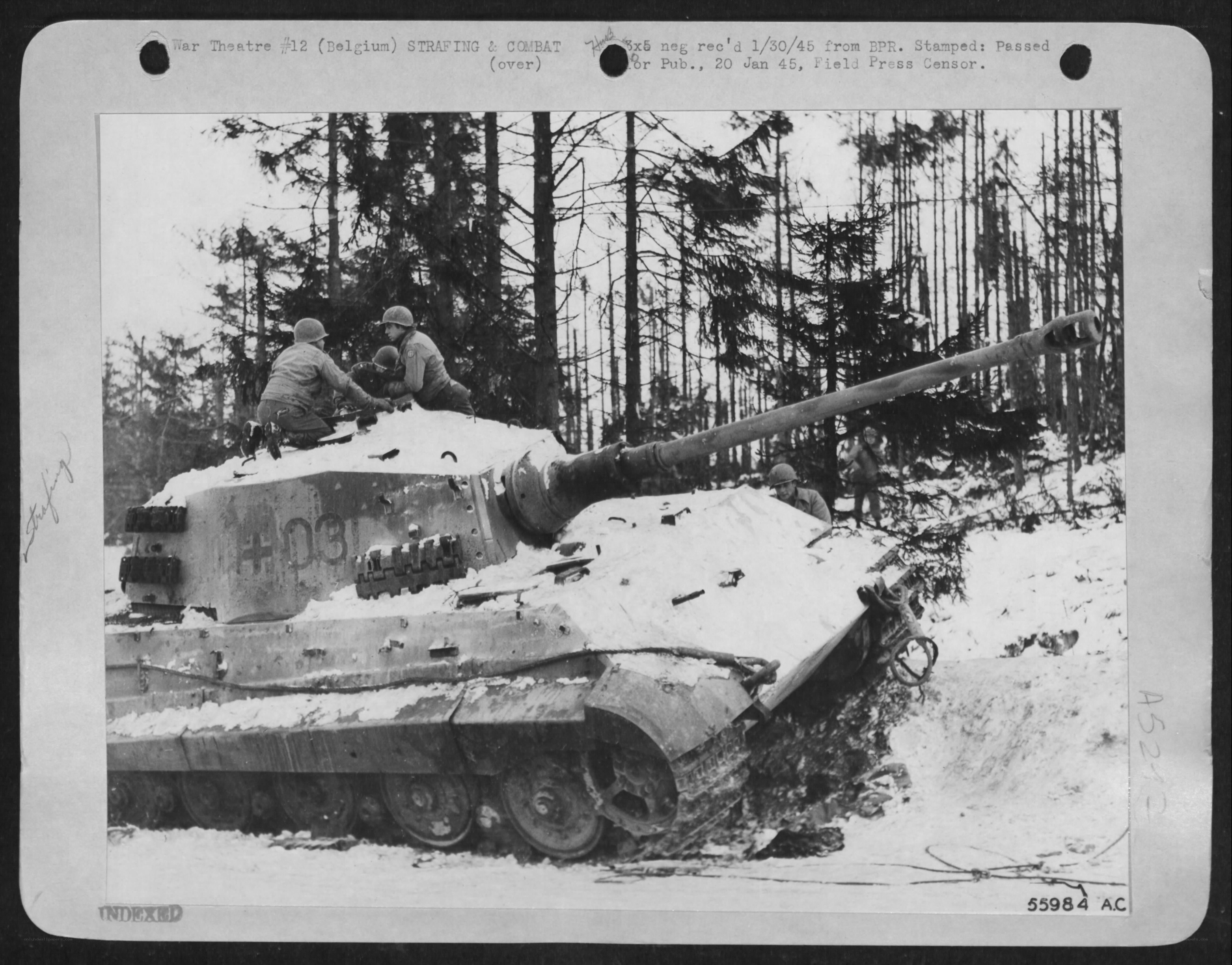German tank in snowy forest