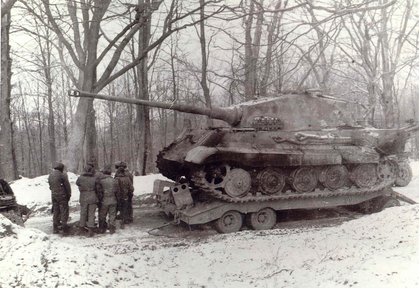 German tank in snowy forest