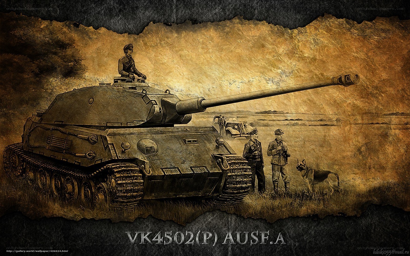 German tank in wartime scene