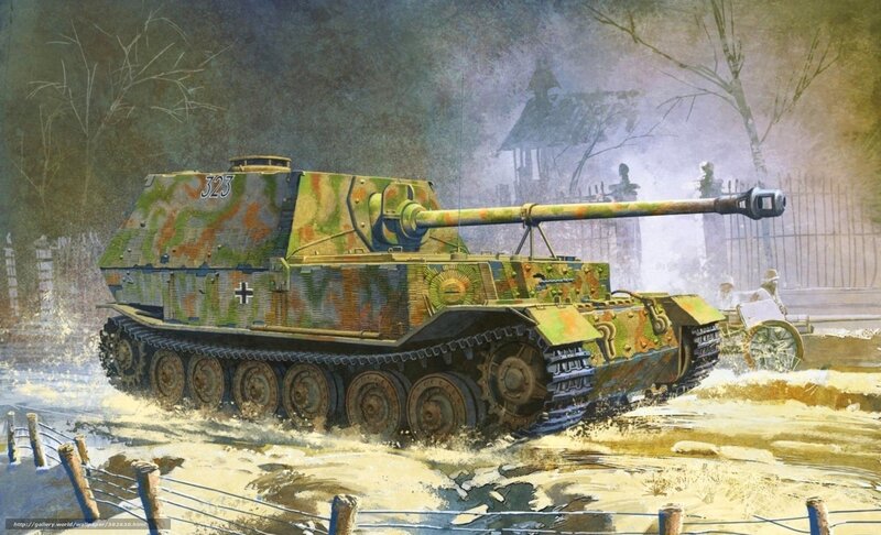 German tank in winter combat
