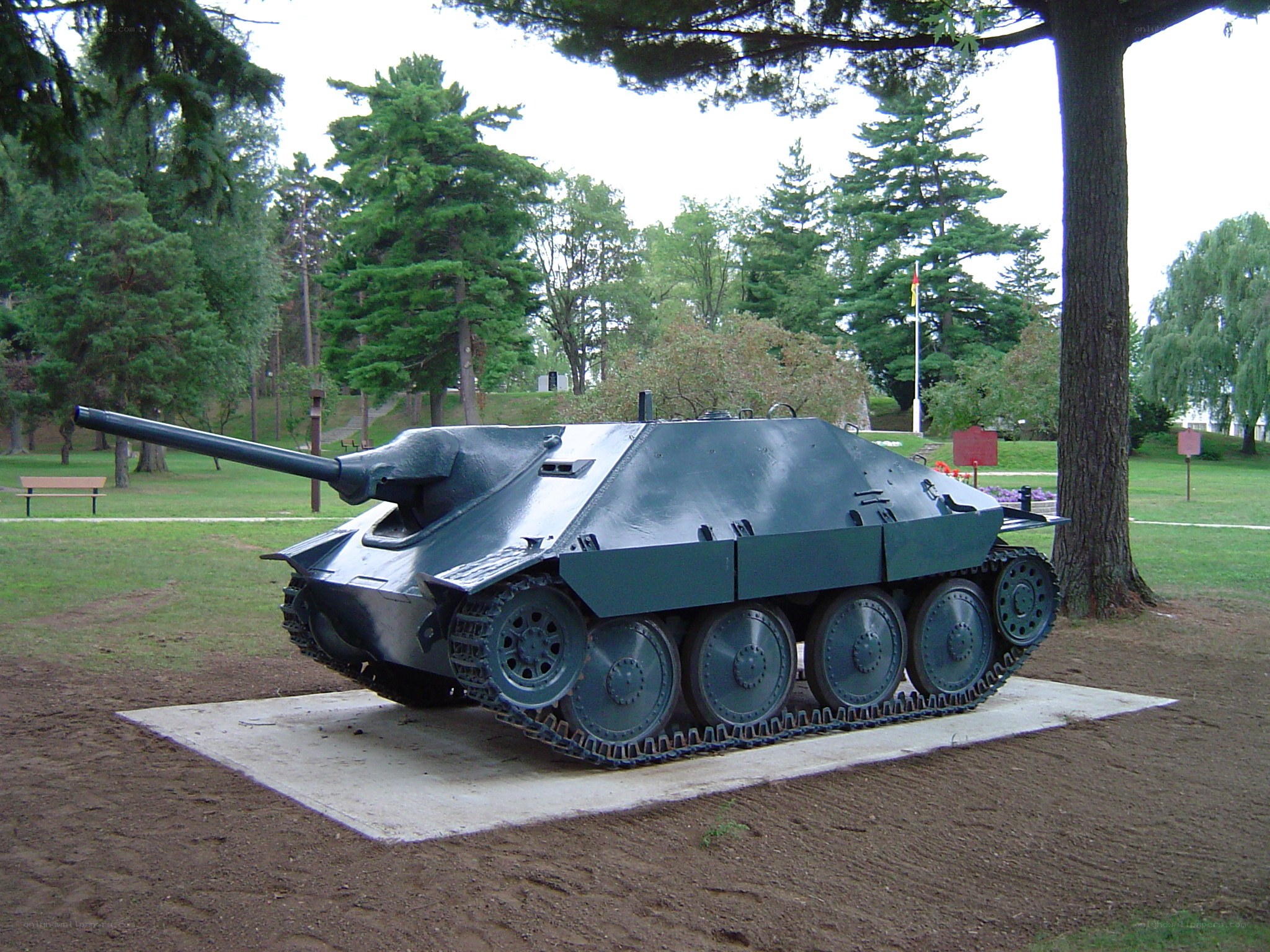German tank memorial in park