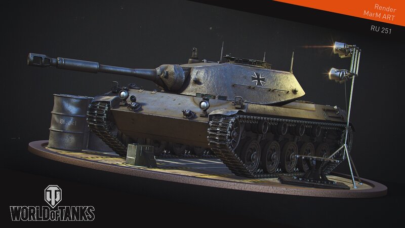 German Tank Model — Gray, Dramatic