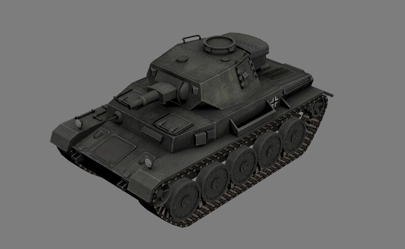 German Tank Model — Gray, Neutral