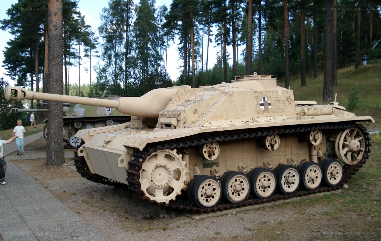 German tank on display in forest